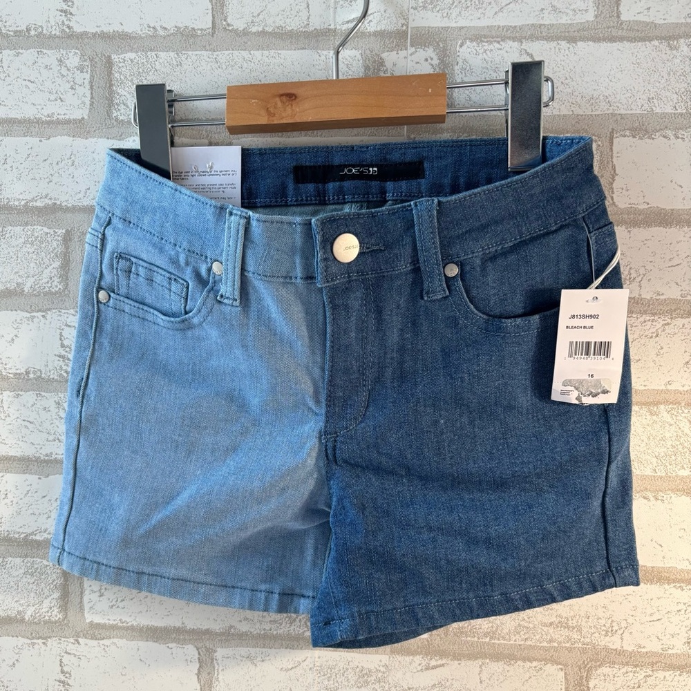 NWT Joe's Jeans Girls Billie‎ Colorblock Denim Mid Rise Shorts Size 16